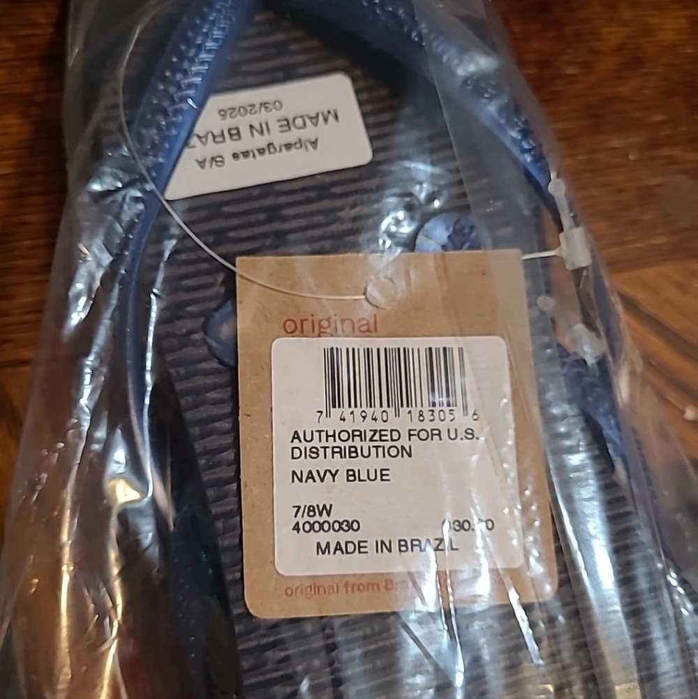 Havaianas Brazilian Slim Flip Flops NAVY BLUE 7/8 Womens *Original* Sandals - Picture 3 of 3
